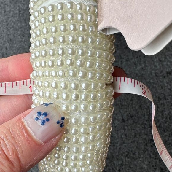 NWT Sincerely Jules Cream Off-White Faux Pearl Puffed Chunky Headband - Picture 12 of 15